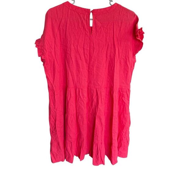 Adyson Parker Linen Blend Tiered Ruffle Sleeve Shift Babydoll Dress XL Boho - Picture 5 of 9